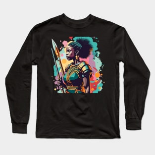 African Woman Warrior Long Sleeve T-Shirt